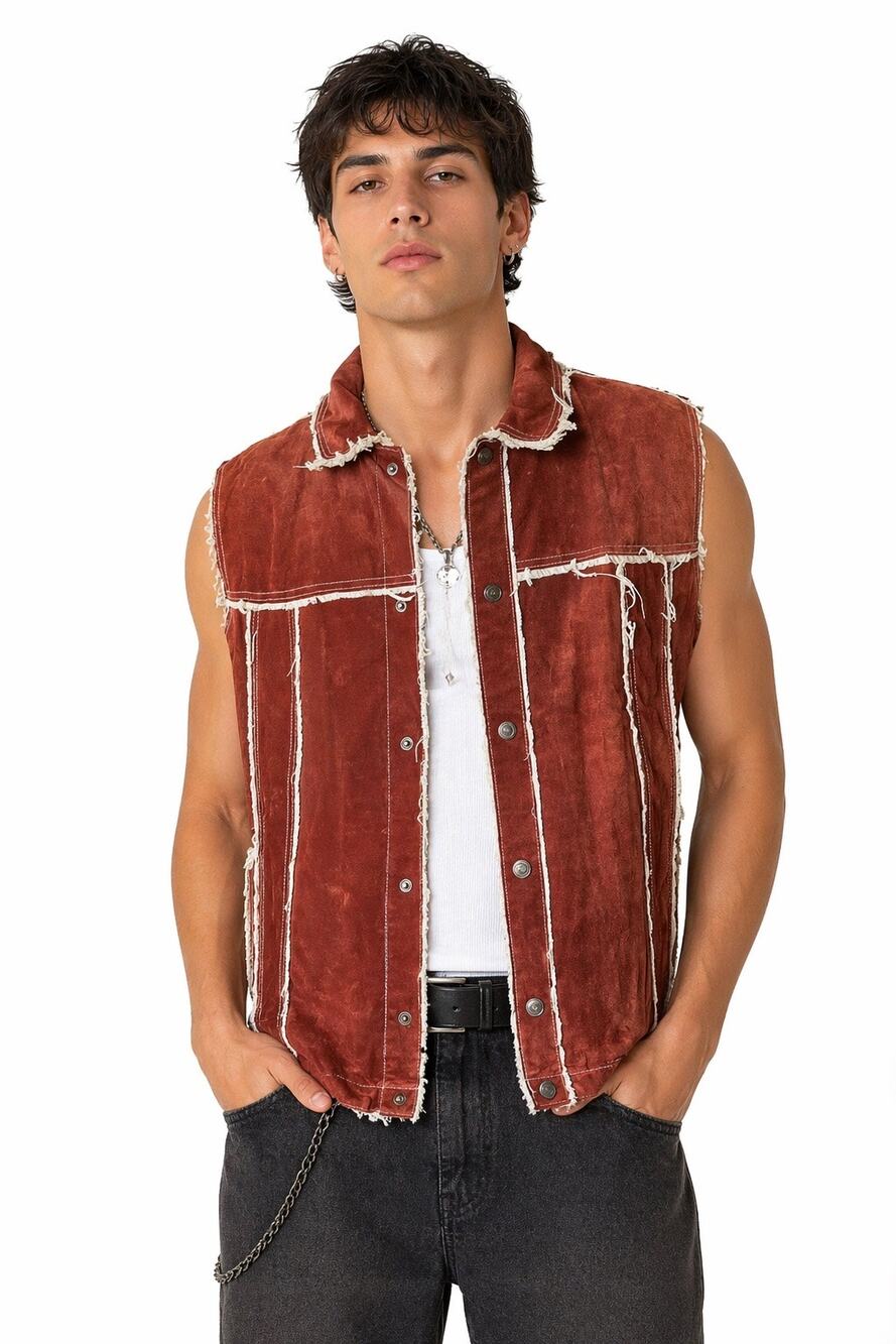 Vintage Y2K Wilsons M. Julian Distressed Leather Vest XL